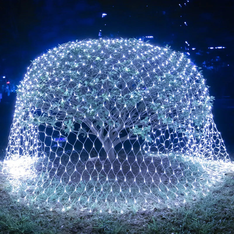 Net LED String Lights 8Modes 220V 110V EU Plug Festival Christmas Decoration Halloween New Year 2026 Wedding Party