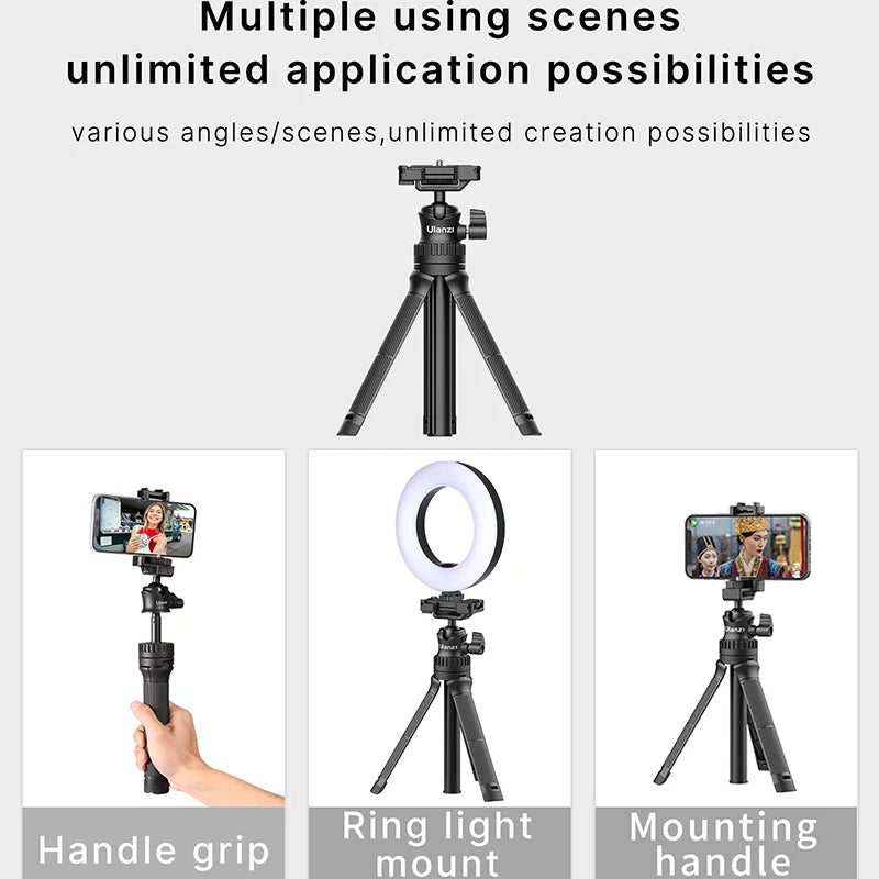 Ulanzi MT-34 81.5CM Extendable Tripod for Phone Camera DSLR 2in1 Tripod Selfie Stick With Phone Holder Ballhead 1/4'' Port