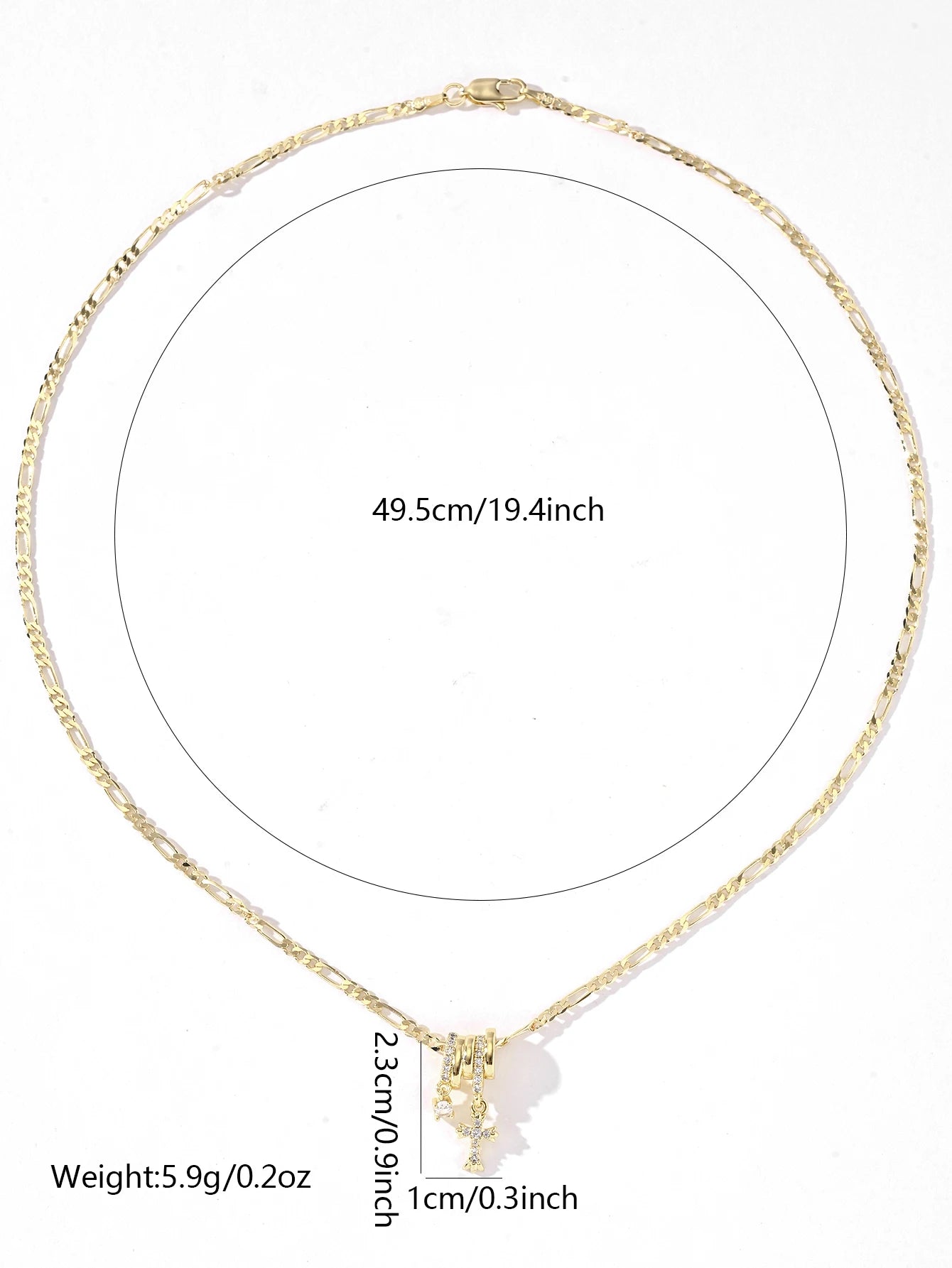 FanSibao Light Luxury Five Rings Zircon Cross Star Pendant Necklace, Women's Personality Simple and Elegant Special Jewelry Gift - You Offer