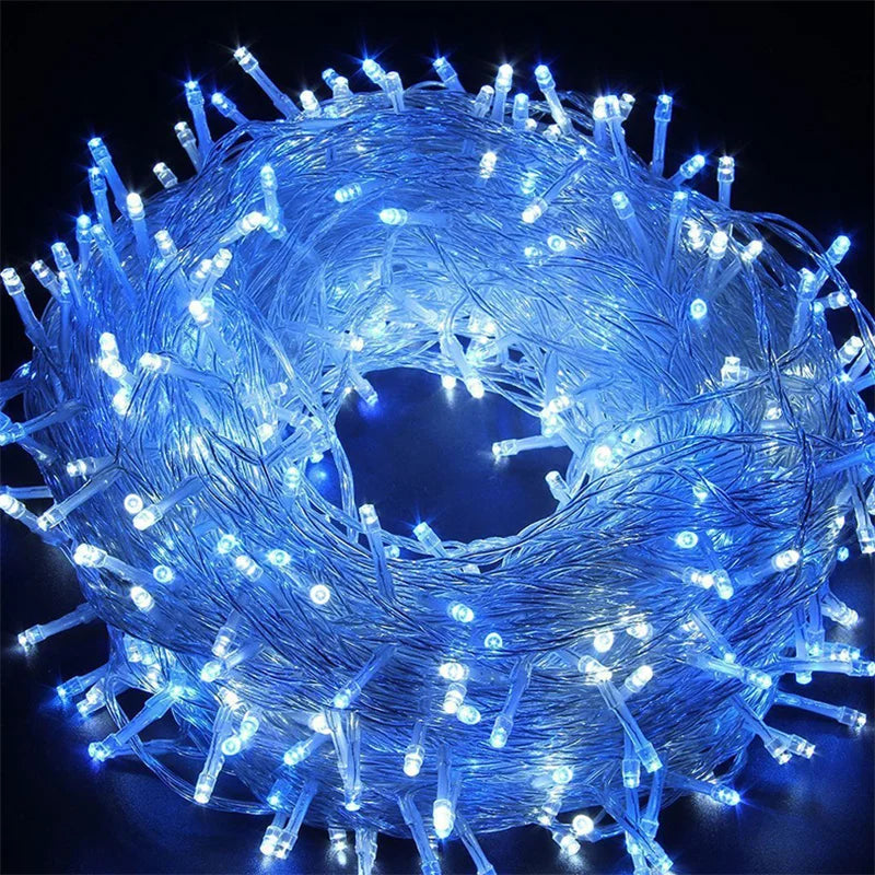 LED Garland String Lights 10m 30m 50m 100m Christmas Tree Wedding Decoration Waterproof Fairy Light Indoor Outdoor 220V EU Lamp