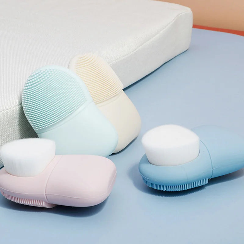 Silicone Facial Cleansing Brush Skincare Massage Tool Facial Deep Pore Skin Care Scrub Cleanser Double Sided Face Wash Brushes