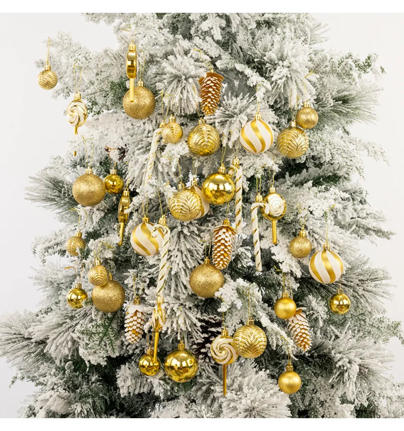 29/40/50pcs Silver Red Special-shaped Christmas Ball Ornaments Christmas Tree Party Decoration Christmas Spheres Pendant New