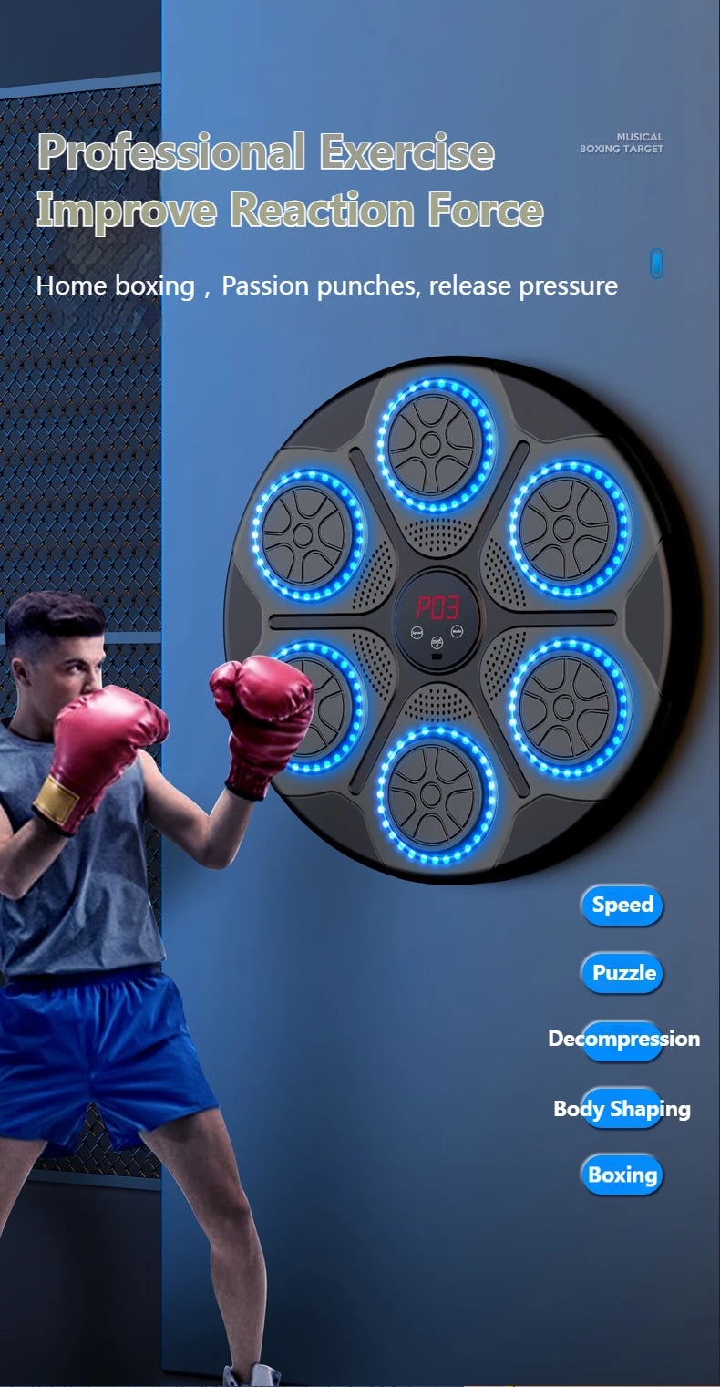 New Music Boxing Machine Smart Bluetooth Wall Mounted Music Boxing Trainer Gym Home Electronic Boxing Target Punching Equipment - You Offer