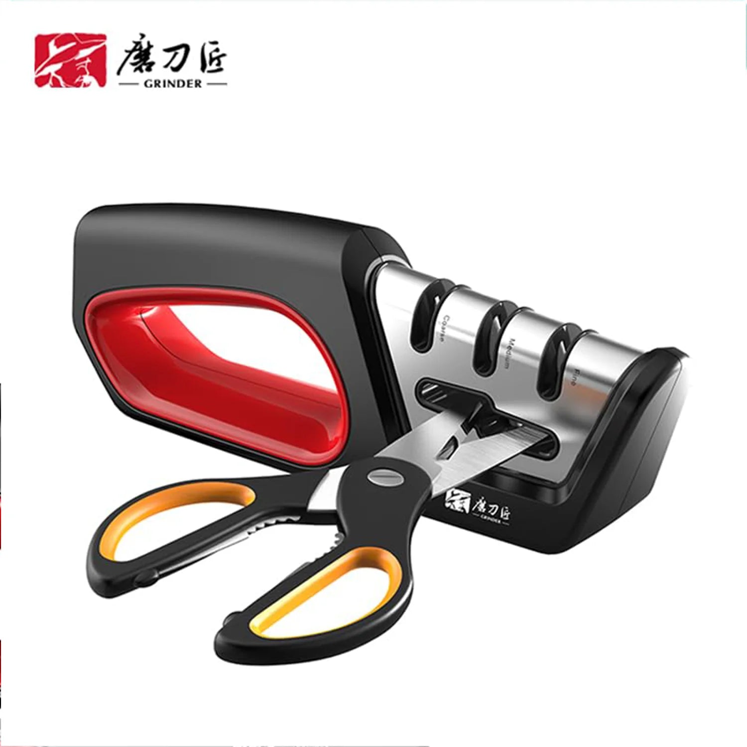Four in one kitchen sharpener restores serrated blade knives and scissors, diamond tungsten steel ceramics - You Offer