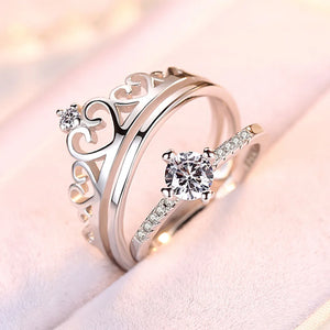 2Pcs 925 Sterling Silver Couples Ring Sets Light Polishing Simple Ring for Woman Man Classic Wedding Fine Jewelry Circle - You Offer