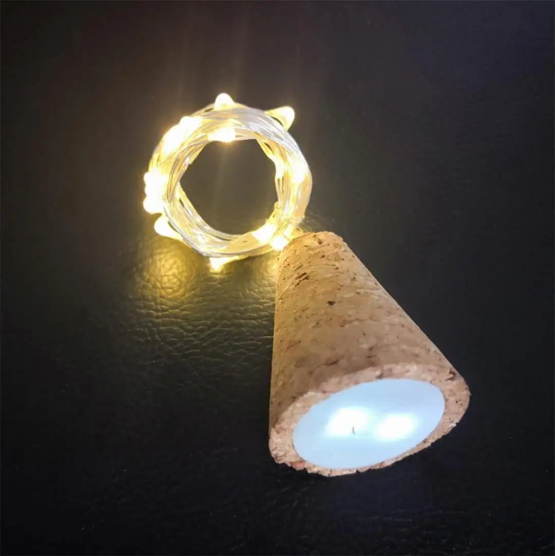 5/10pcs Wood Wine Bottle String Light 20LED Copper Wire Fairy Lights Cork Shape holiday Lamp Wedding Party Garden Decor Yard