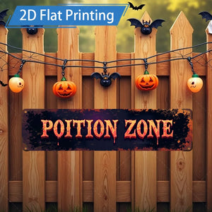1pc 8x12inch Metal Sign Haunted Cross Halloween Sign - Spooky Pumpkin & Bat Decor for Yard