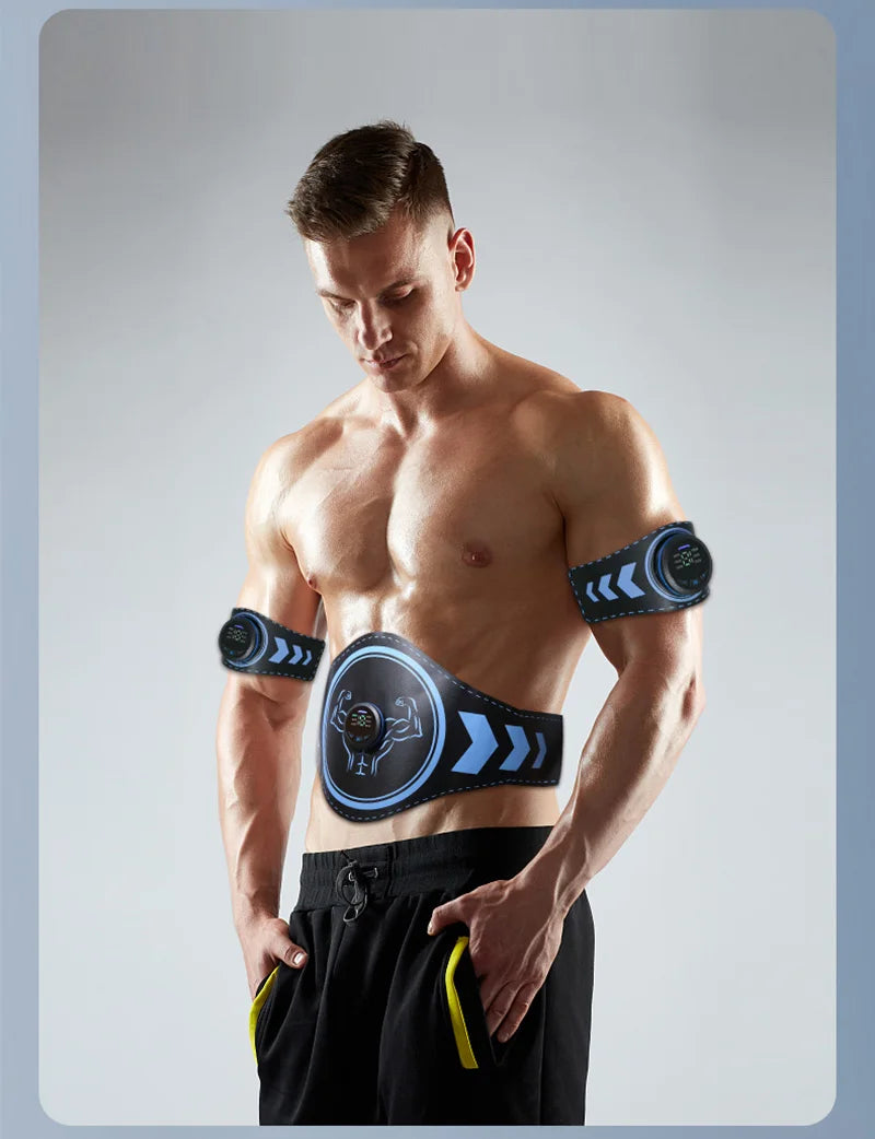 EMS Electric Abdominal Trainer Slimming Belt ABS Muscle Stimulator Fitness Toner Body Shaping Workout Waist Arm Leg Loss Weight
