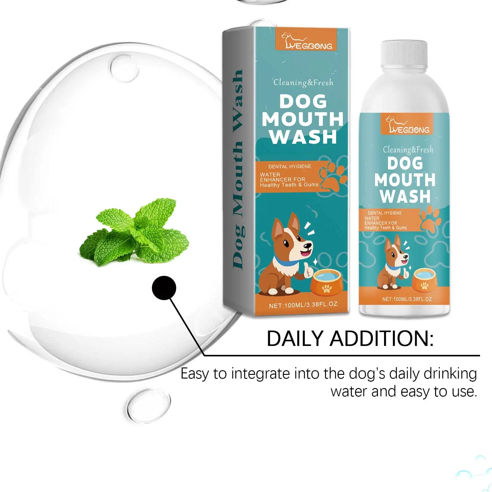100ml Dog Mouth Wash Tooth Stains Cleaning Liquid Tartar Control Soothes Gums Bad Breath Freshing Deodorant Pet Oral Supplies