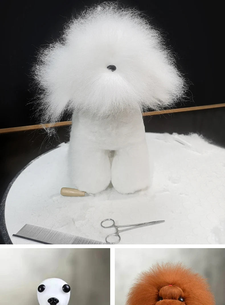 teddy Pet simulated head hair fake dog head model beautician practice cutting dog hair dog body Wig Pet Grooming Student study