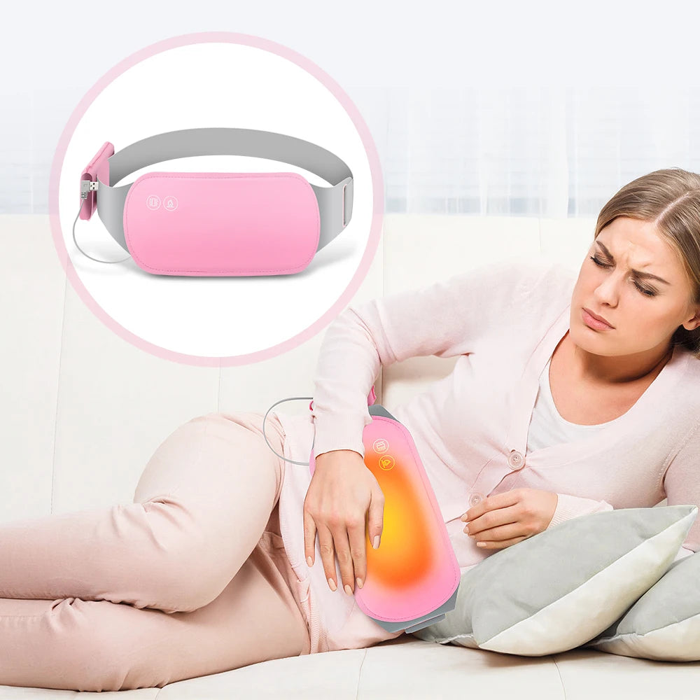 Electric Period Cramp Massager Vibrating Heating Belt for Menstrual Waist Stomach Abdominal Warm Palace Belt - You Offer