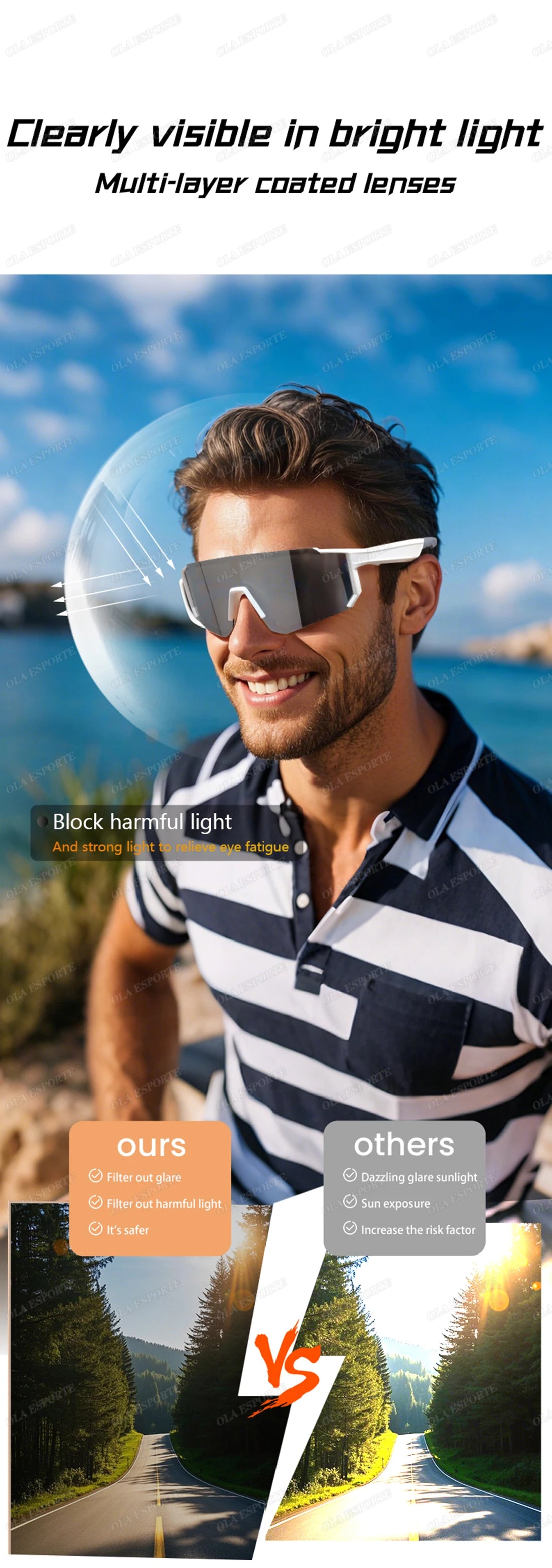 Newest audio Outdoor Smart Glasses Wireless Bluetooth Call Music Cycling Sports Headphone UV Protection Sunglasses for Men Women