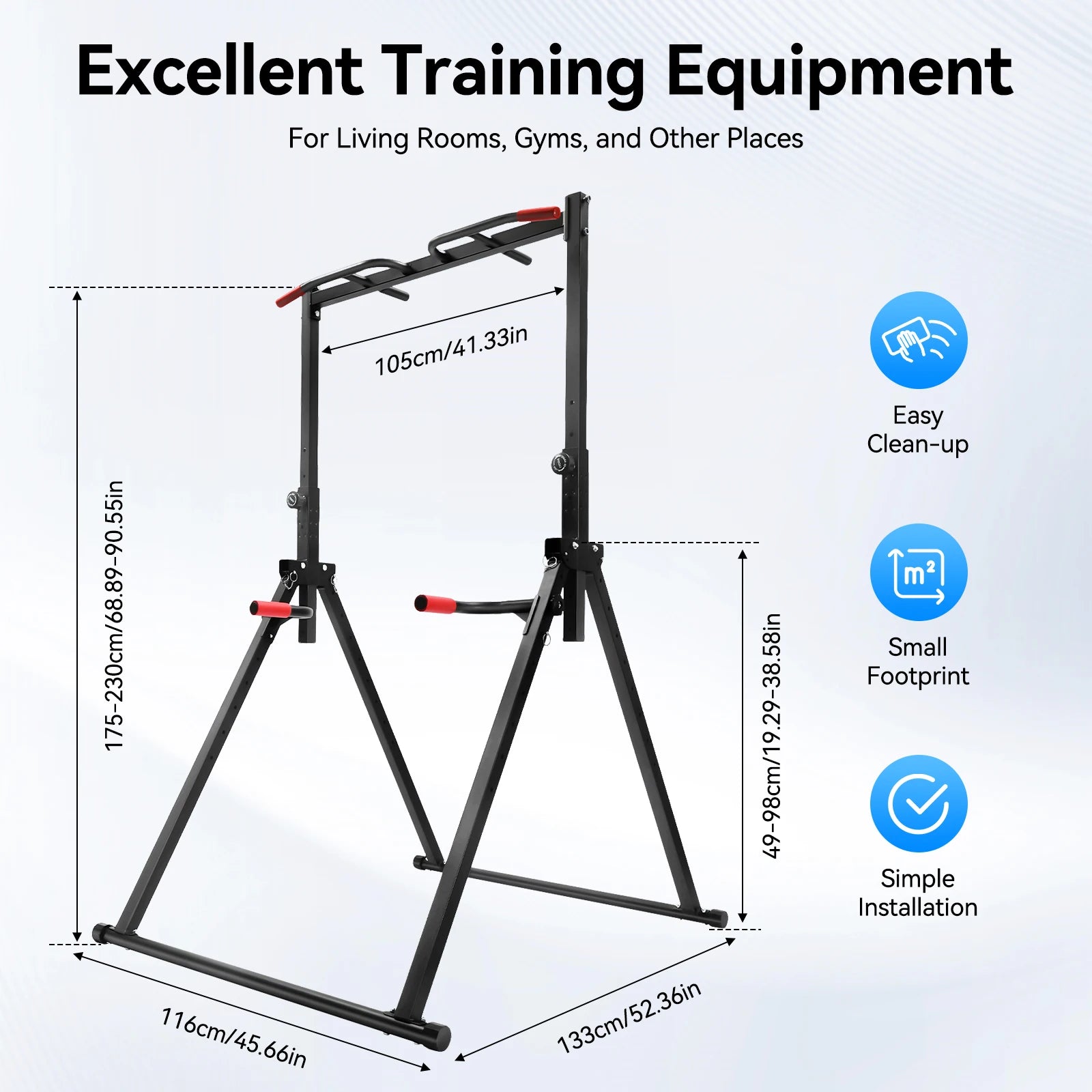 Triangular Pull Up Station Pull Up Bar for Home Gym Strength Training Equipment  Adjustable Height Home Pull Up Bar