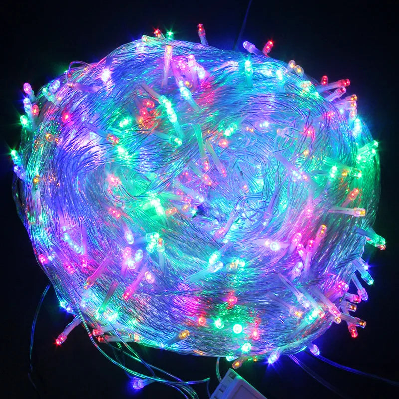 LED Garland String Lights 10m 30m 50m 100m Christmas Tree Wedding Decoration Waterproof Fairy Light Indoor Outdoor 220V EU Lamp