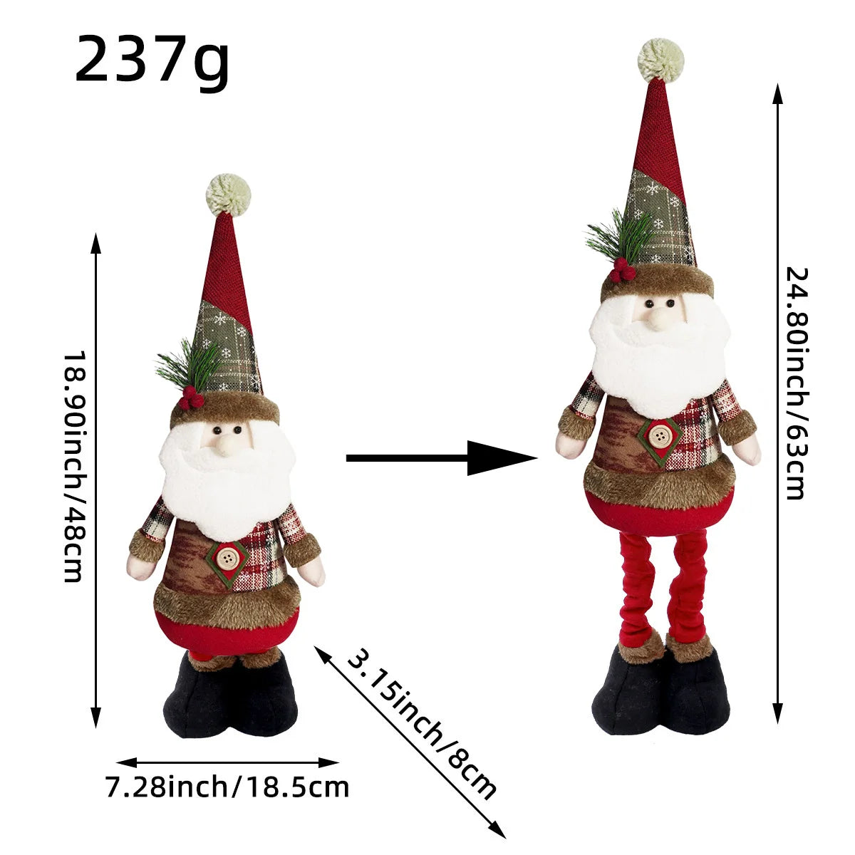 Hanging Christmas Plush Ornaments Set - Santa Snowman Elk Doll Decor for Xmas Tree, Home Party Gift & Stocking Stuffers 2025