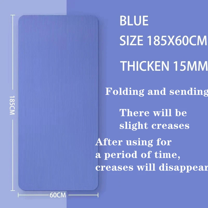 15MM Thick Yoga Mats Anti-slip Sport Fitness Mat Blanket for Exercise Yoga and Pilates Gymnastics Mat Fitness Equipment 185x60cm
