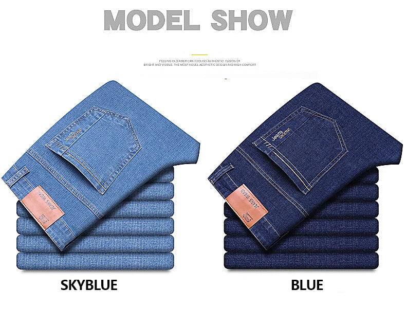 Men's Denim Jeans Thin Summer Straight Business Soft Fashion New High Quality Pants New Arrivals Dropship OL Work Trousers - You Offer