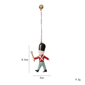 Nordic Christmas Hanging Decoration Cartoon Soldiers Angel DIY Drop Ornaments Double-sides Iron Art Xmas Tree Ornament