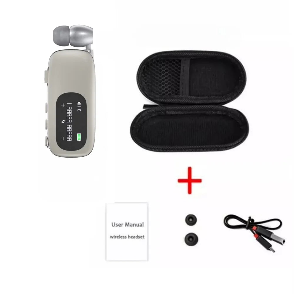 K75 Business Earphones Hands Free Bluetooth V5.4 LCD Display Wireless Earphones for Call and Cycling Noise Reduction Earphones