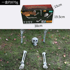 Halloween decor Skeleton Stakes Halloween Realistic Skull Skeleton Head Human Hand Arms for Halloween Party Home Garden Lawn