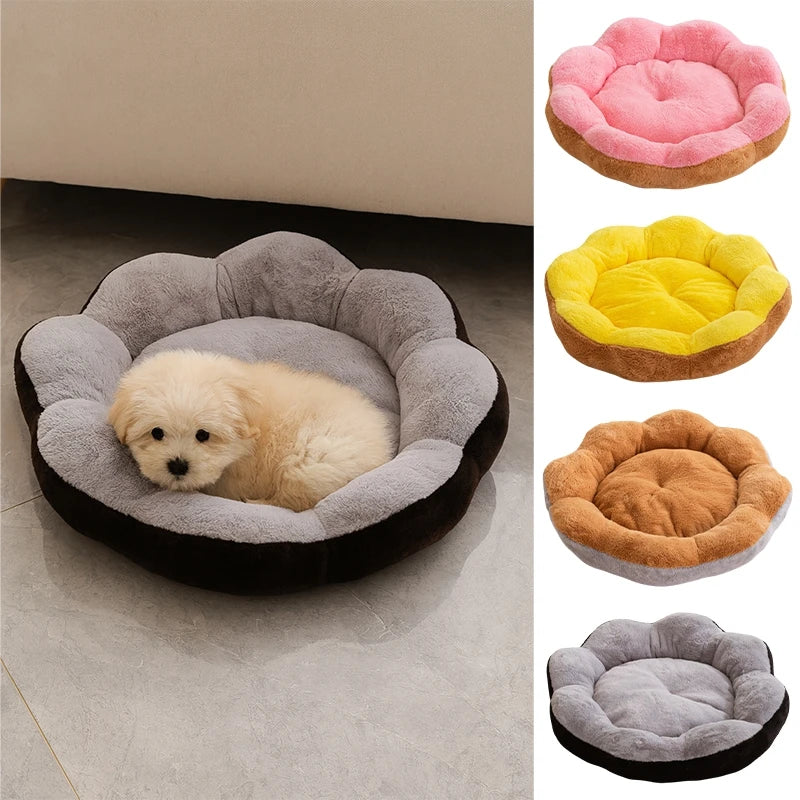 Winter Universal Dog Bed Mat Cute Flower-Shaped Nest Bed for Large Dog Cat Pet Plush Warm House  Pet Dog Accessories