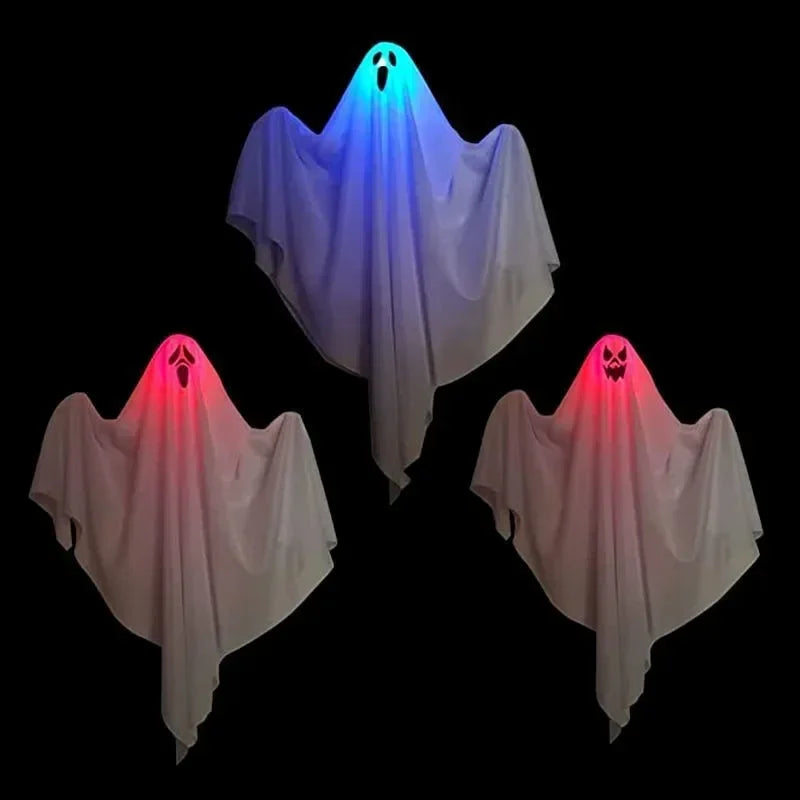 1-10PCS Halloween LED Lights Glowing Decor Hanging Scary Phantom for Haunted House Door Porch Escape Room Props Halloween Props
