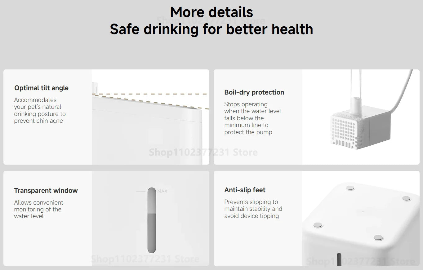 Xiaomi Mijia Smart Pet Drinking Fountain 2 3L Capacity Wireless Water Pump Automatic Sensing Cats and Dogs Long Battery Life