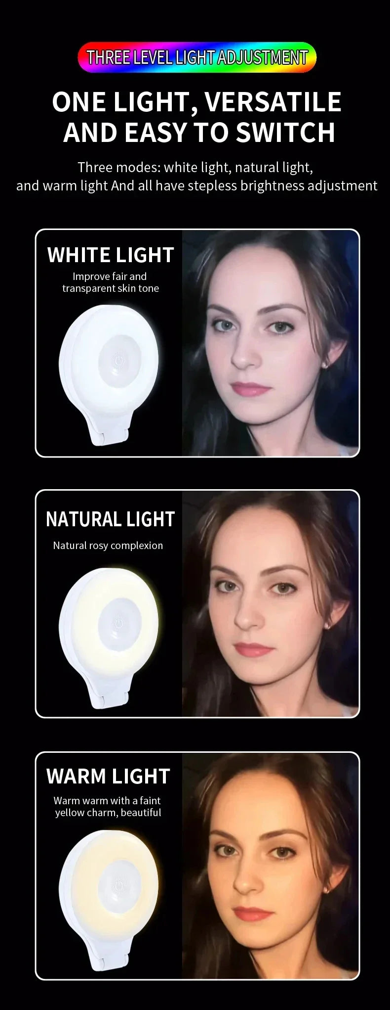 Pocket Magnetic LED Selfie Light For IPhone IPad Mobile Phone Laptop Flash Fill Video Photo Ringlight Photography Lamp