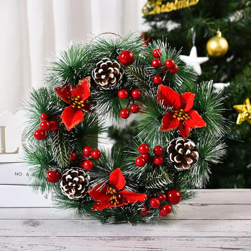 Festive Holiday Wreath For Christmas Halloween Decor Elegant Simulation Door Window Hanging Pendant Home Party Seasonal Decor