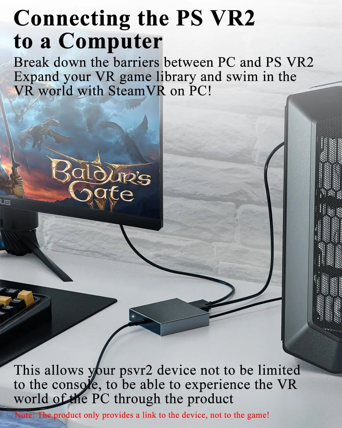 Aolion For PS5 VR2 PC Adapter Psvr2 Computer Converter Connection Kit For Steam Vr Games Game Adapter Gaming Accessories