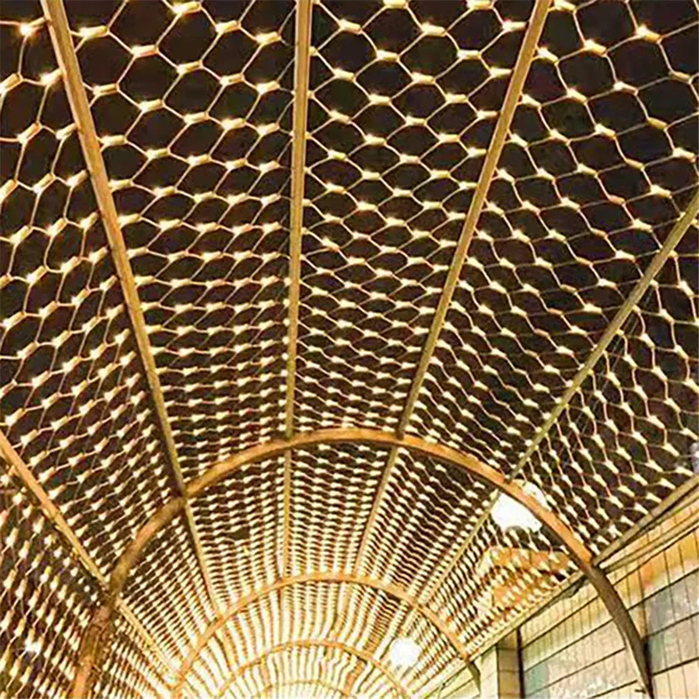 Net LED String Lights 8Modes 220V 110V EU Plug Festival Christmas Decoration Halloween New Year 2026 Wedding Party