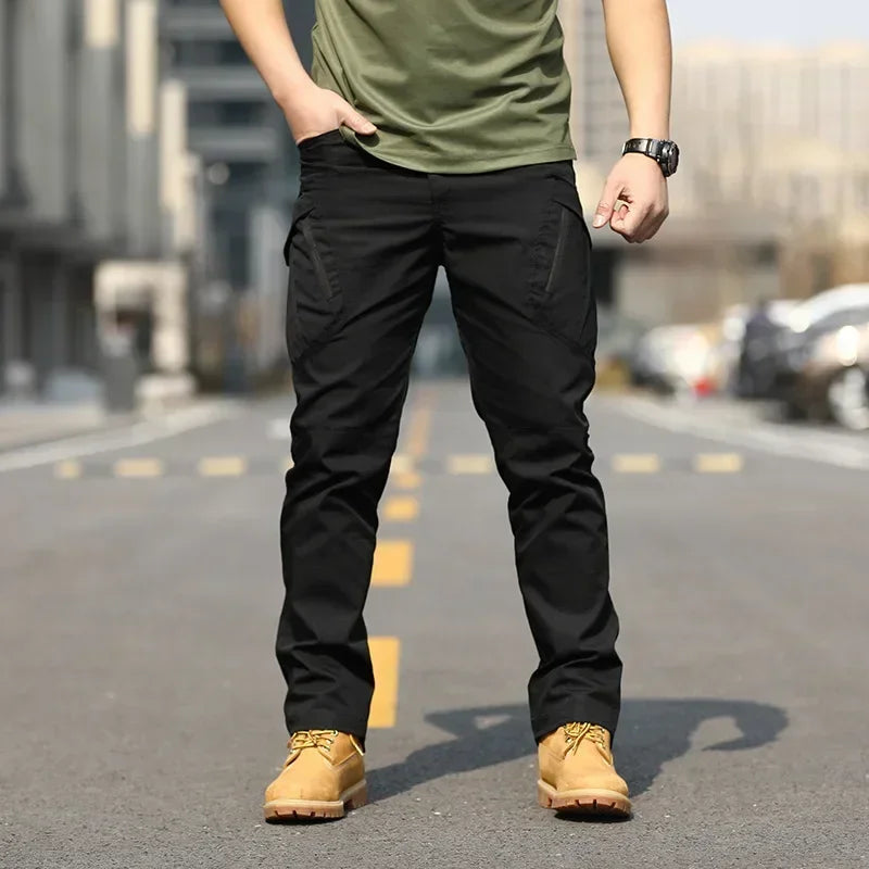 Men Outdoor Fashion Trendy Multi Pack Handsome Tactical Pants Comfortable Camouflage Four Seasons Training Waterproof Work Pants