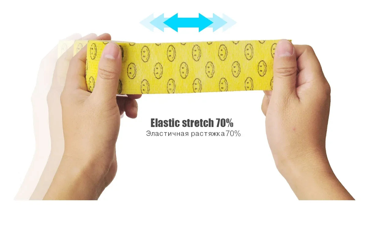 1/6/10Pcs  Red love heart  Printed Self Adhesive Elastic Bandage 4.8m Sports Wrap Tape for Finger Joint Knee