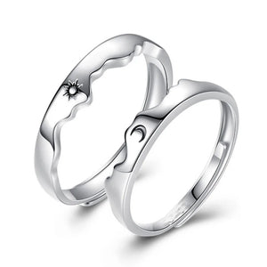 2Pcs 925 Sterling Silver Couples Ring Sets Light Polishing Simple Ring for Woman Man Classic Wedding Fine Jewelry Circle - You Offer
