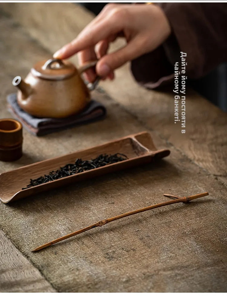 Handmade Bamboo Tea Needle Tea Spoon Tea Cone Accories Chinese Sle Retro Design Tea Ceremony Six Gentlemen Tea Set Acces...