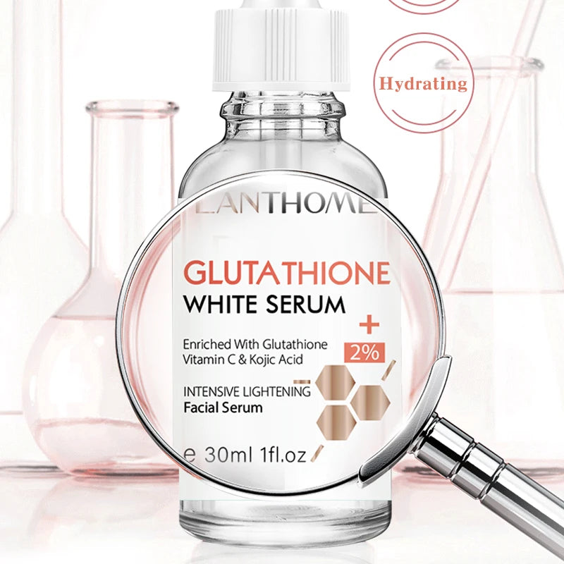 Lanthome Glutathione Whitening Serum Fade Black Dark Spots Vitamin C Defects Reduce Facial Oil Brightening Firming For Women