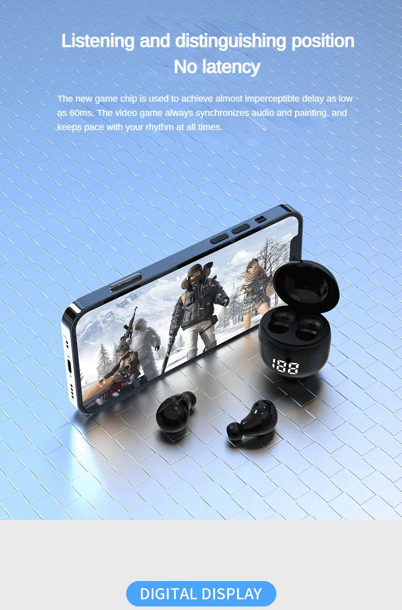 Heavy Bass Sleep Headphones Wireless Bluetooth Earphones With Mic Sports Earbuds Noise Reduction Mini HD Headset For Smart Phone