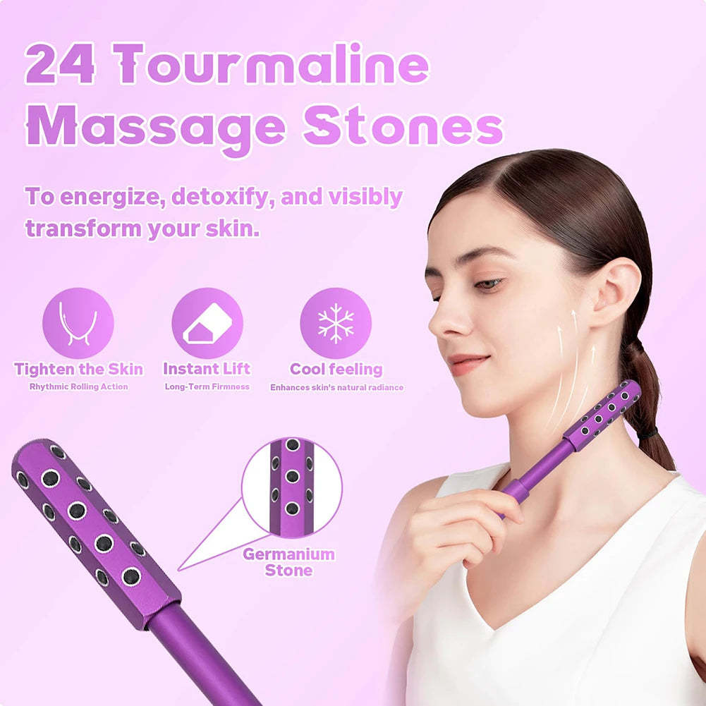 Germanium Stone Beauty Sculptor Roller Facial Massage Tool Radiance Roller for Up Lifting and Skin Care