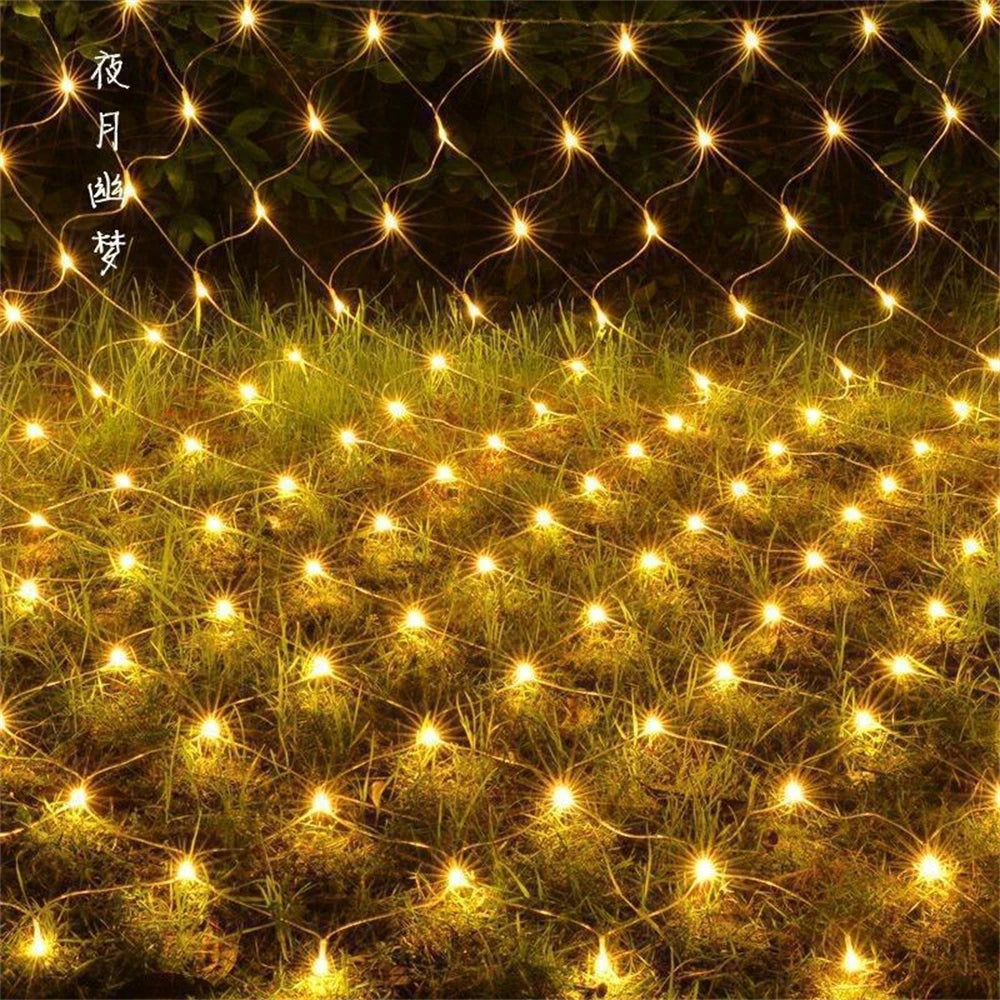 Net Mesh Led Lights 3M/6M/12M LED String Christmas Fairy Curtain Garland Outdoor Waterproof For Party Garden Wedding Decoration