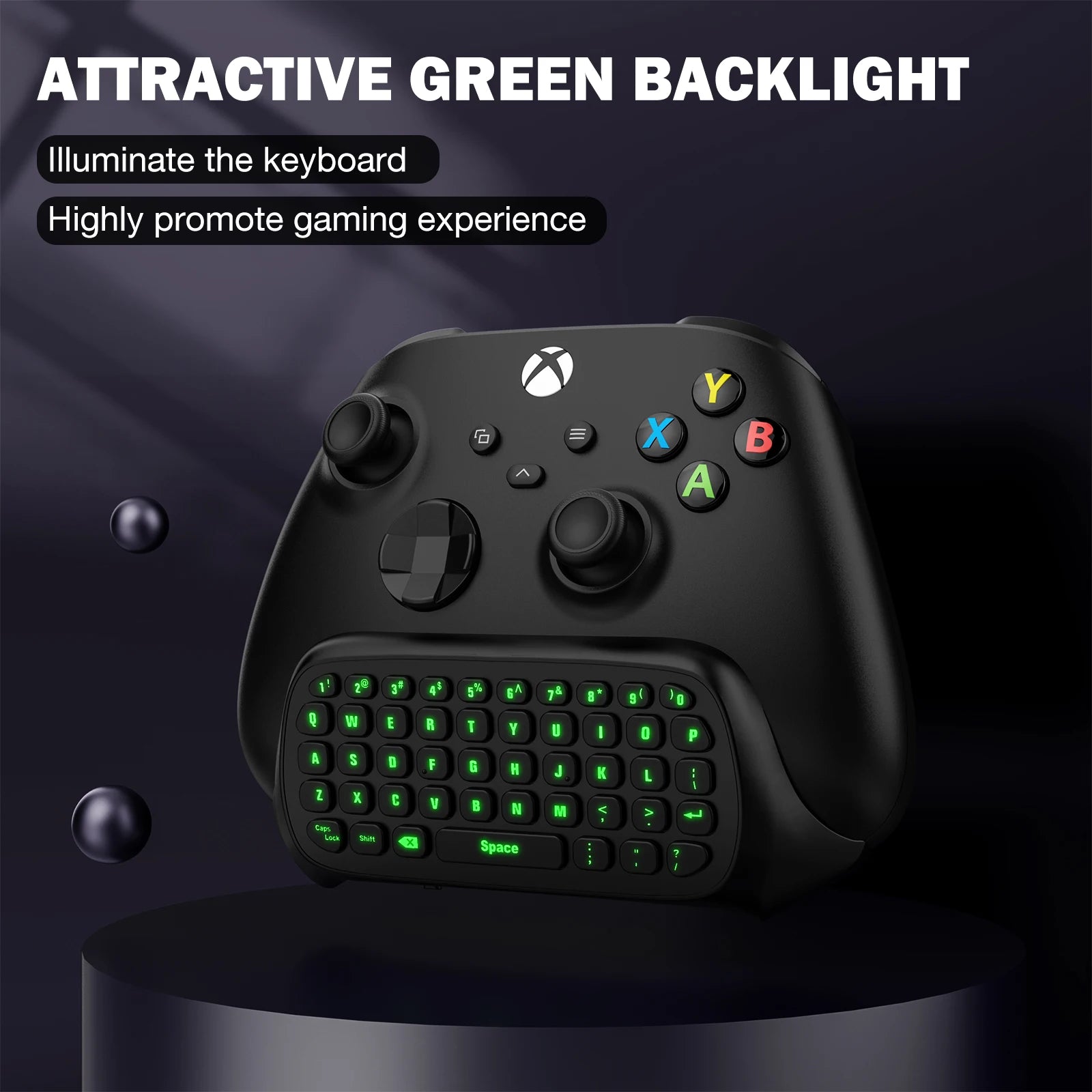 MoKo RGB Backlight Keyboard for Xbox One Controller,Xbox Series X/S,Wireless Chatpad Keypad w/ 2.4G Receiver, Xbox Accessories