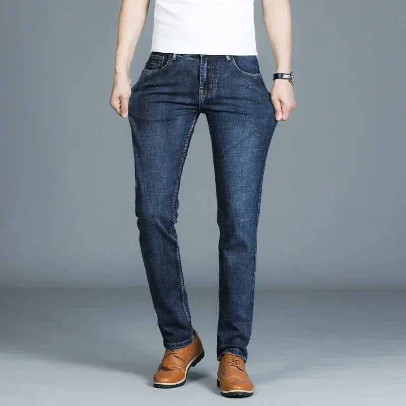 Mens High Quality Jeans Fashion Straight Denim Pants Men Classic Casual Jeans Male Plus Size Denim Trousers Ripped Jeans 28-40 - You Offer