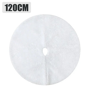 78/120cm White Faux Fur Tree Skirt Plush Carpet Mat for Christmas Tree 2026 Xmas Decoration Holiday New Year Ornament Home Decor