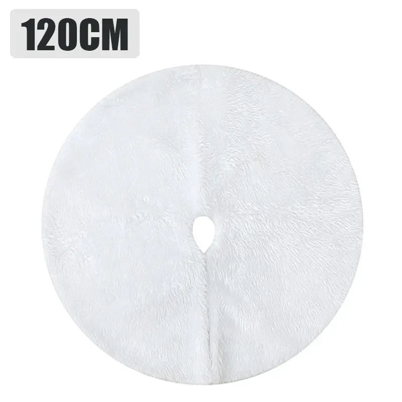 78/120cm White Faux Fur Tree Skirt Plush Carpet Mat for Christmas Tree 2026 Xmas Decoration Holiday New Year Ornament Home Decor