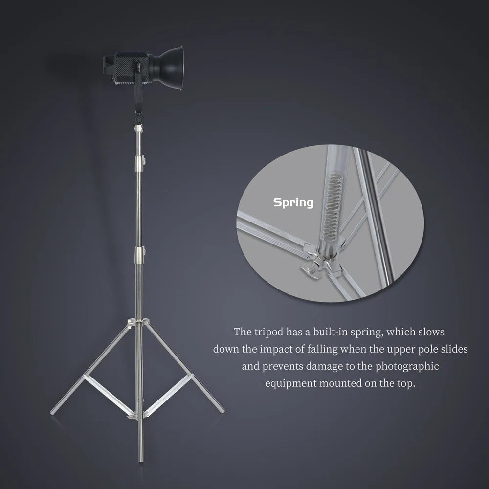 2.9M Tripod Super Stable Big Tripod Foldable Light Stand Lifting Frame Wheels Photography Softbox Photo Studio Stainless Steel