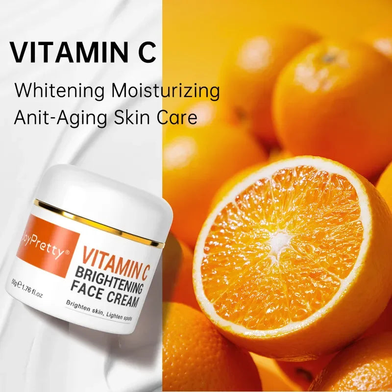 JoyPretty Vitamin C Whitening Skin Care Set Glutathione Face Cream Emulsions Serum Skin Whitener Korean Skin Care Products 5PCS