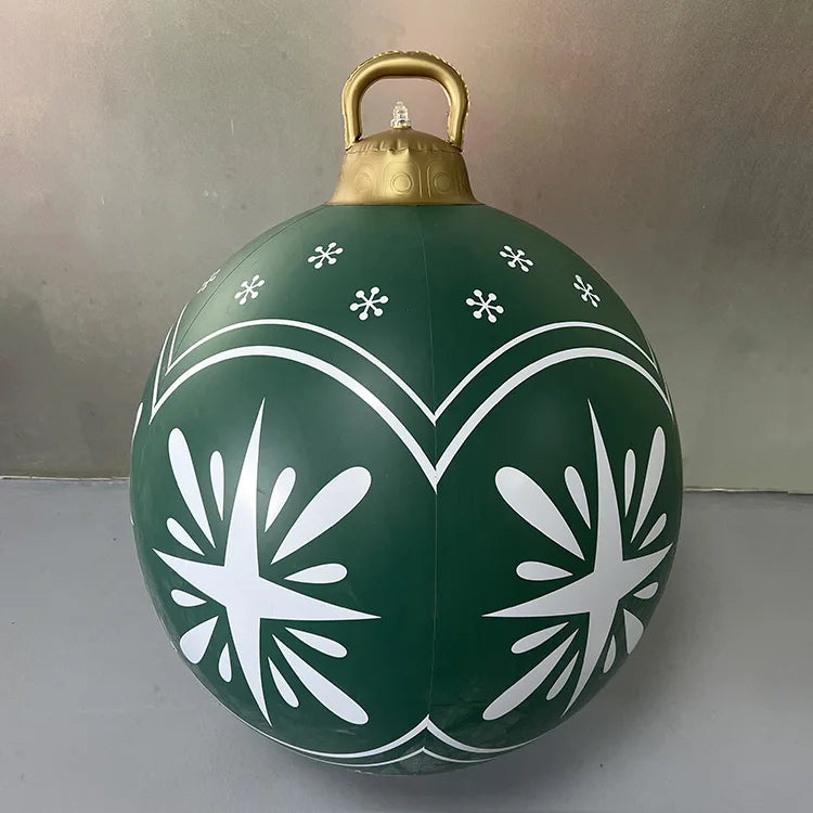 60cm Outdoor Christmas Inflatable Decorated Ball PVC Giant Big Large Balls Party Xmas Tree Decorations Toy Ball Without Light