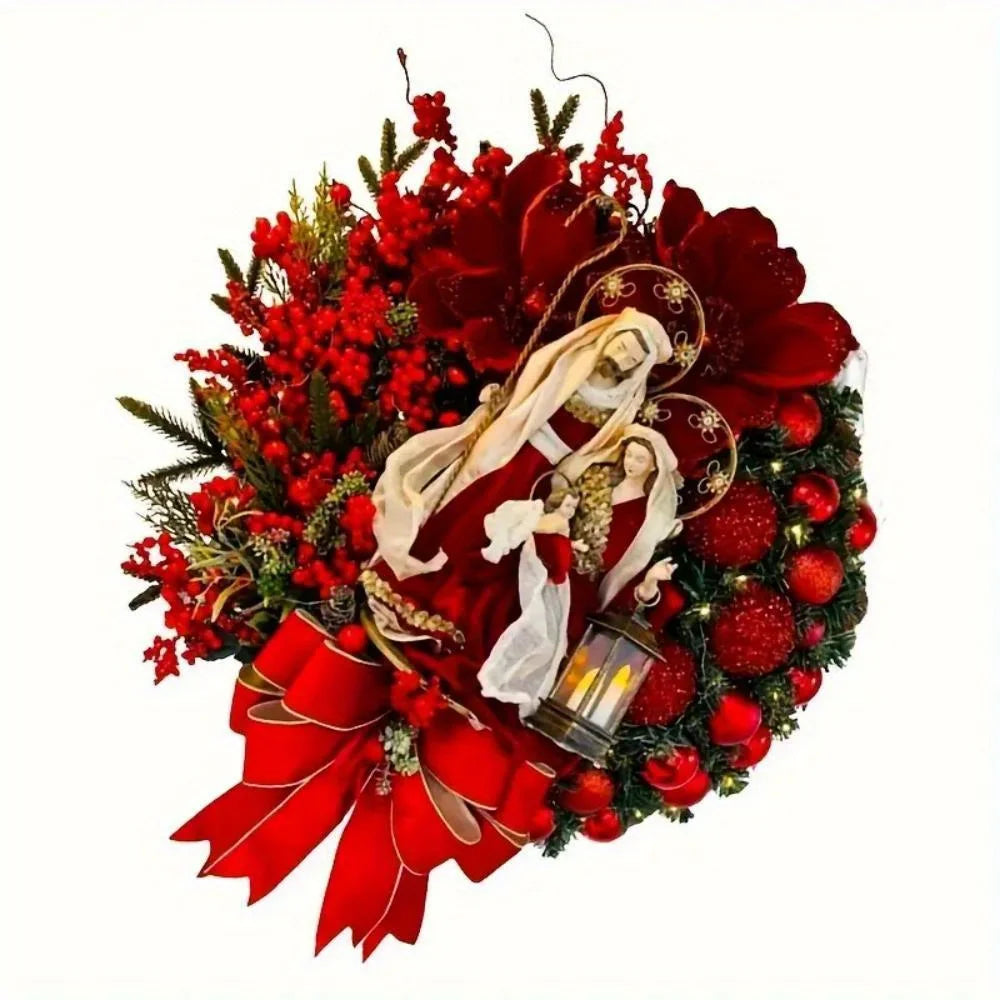 Christmas Wreath Hot Sale Merry Christmas Decoration Wreath Manufacturer Artificial Greenery Christmas Garland Decoration