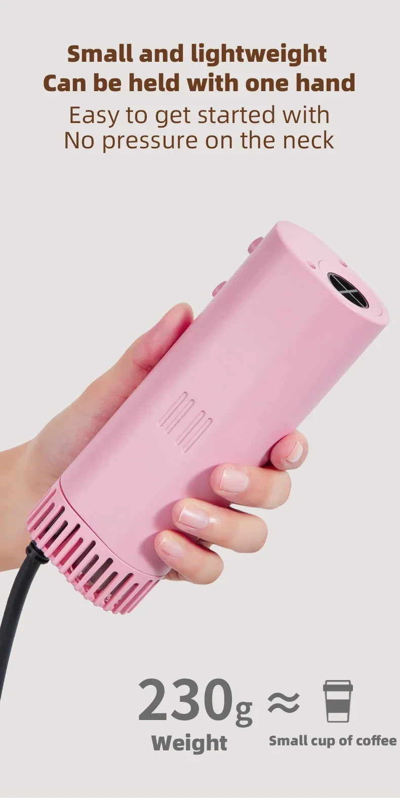 Professional Pet Hair Dryer - Neck Hanging Hair Dryer for Neck Pet Drying Efficient Hair Dryer High-Power Compressor Mini Silent