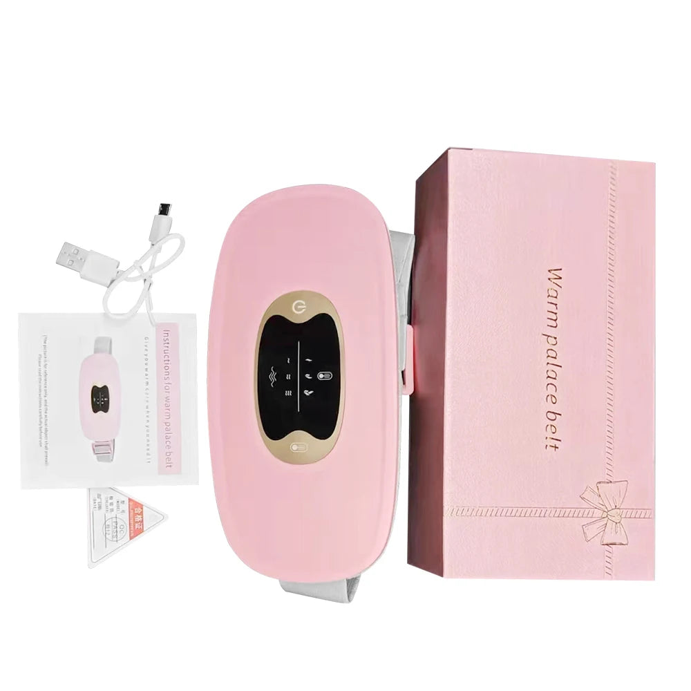 Electric Period Cramp Massager Vibrating Heating Belt for Menstrual Waist Stomach Abdominal Warm Palace Belt - You Offer