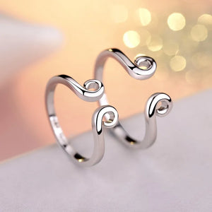 2Pcs 925 Sterling Silver Couples Ring Sets Light Polishing Simple Ring for Woman Man Classic Wedding Fine Jewelry Circle - You Offer